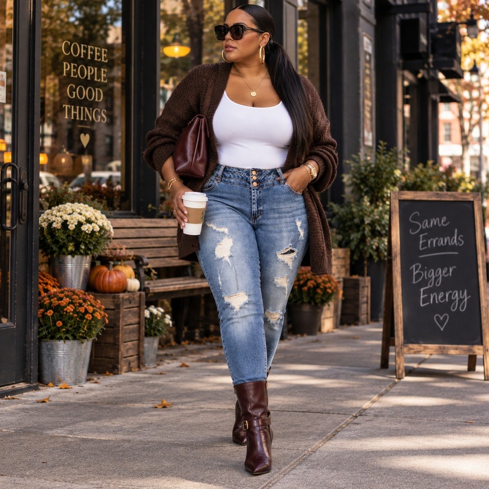 Indigo Fusion Curvy Skinny Jeans 22W Stretch Distressed Edgy Grunge Biker